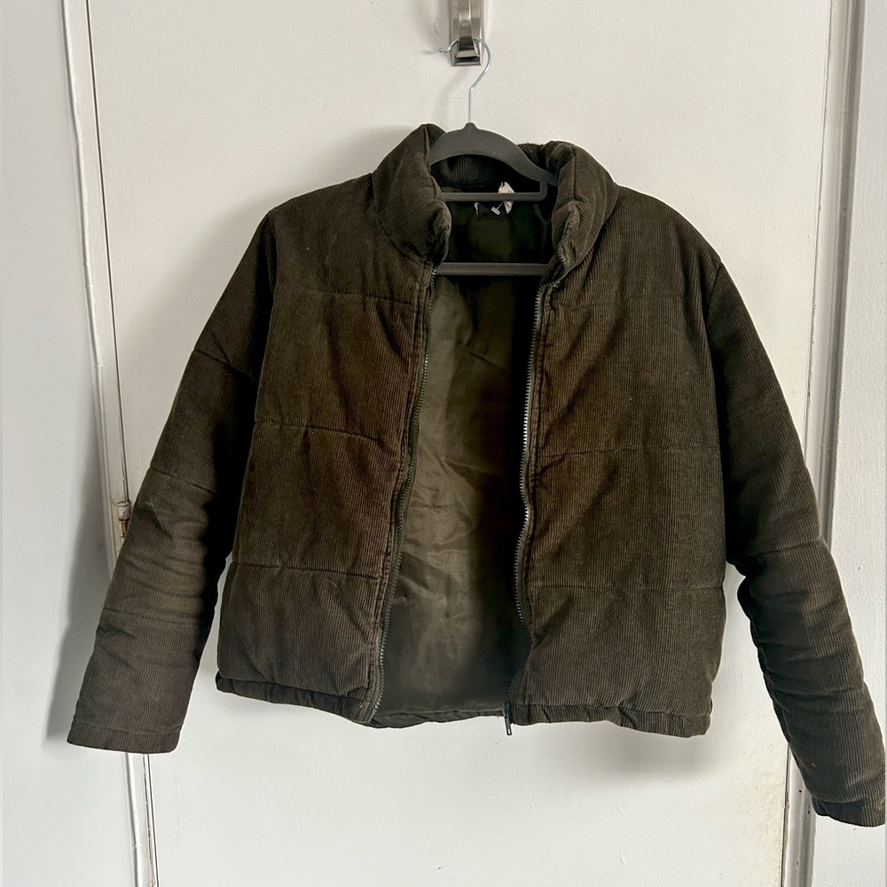 Brandy Melville Corduroy Puffer Jacket